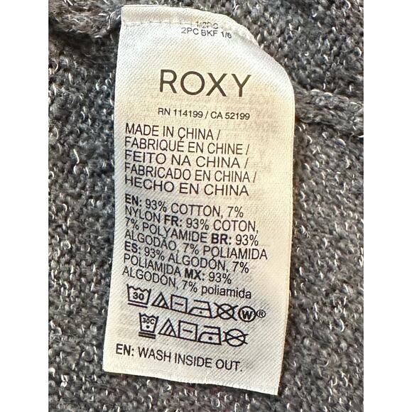 2/$30 Roxy Rolling Hills Cinched Crop Sweater Gray Size S - Picture 12 of 13